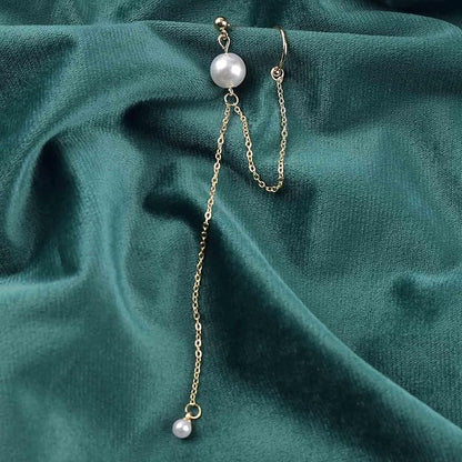 Vintage Long Pearl Drop Earrings Pearl