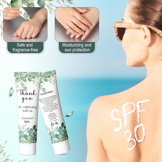36 Pcs Sunscreen for Wedding Favors SPF 30 Wedding Mini Sunscreen Lotion 1 oz Travel Sunscreen Bulk Bridal Shower Favors Gifts for Destination Wedding Guest Gifts Party Supplies