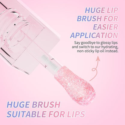 3 Colors Lip Plumping Gloss Waterproof Long-Lasting Moisturizing Velvety Lip Stain Clear/Black Cherry/Black Lip Oil Plumping Hydrating Liquid Lipstick Vegan Lip Makeup