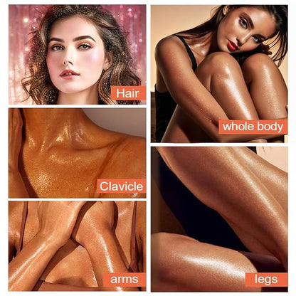 Glitter Body Highlighter Powder Body Shimmer Sparkle Face sponge head（05#）