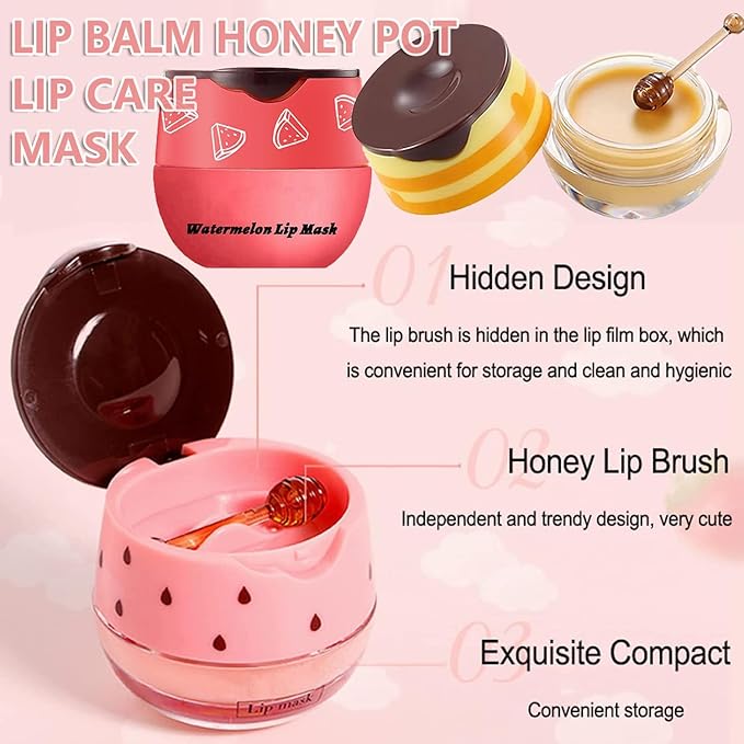 3PCS Lip Balm Honey Lip Balm, Exfoliator