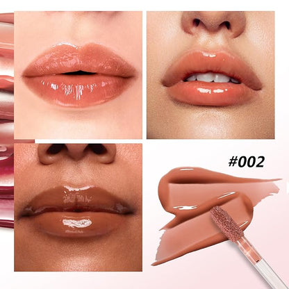 Plumping Lip Gloss,Lip Oil,Highly-Pigmented Lip Gloss,Non-Sticky Lip Stain,Long-Lasting,Moisturing Plumping
