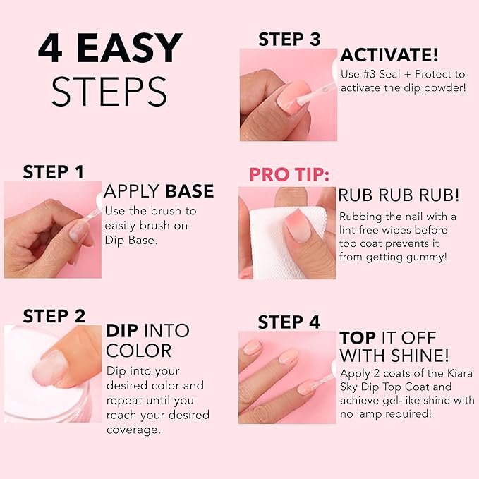 Kiara Sky Long Lasting Nail Dip Powder Pink Cotton Kisses 1 oz