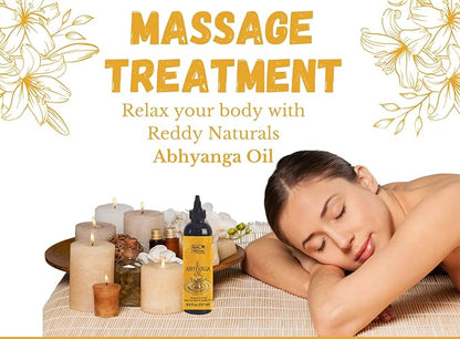 Aryana REDDY NATURALS Abhyanga Massage Oil for Sore Muscles, Joints & Body – Ayurvedic Calming Therapy Oil with Black Pine, Eucalyptus, Nutmeg, Turmeric & Eucalyptus Essential Oils - 8 FL OZ (237 ml)