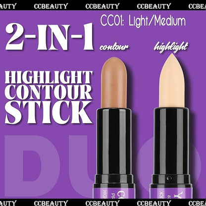 CCbeauty Contour Stick, 3pcs Dual-ended Wonder Stick Cream