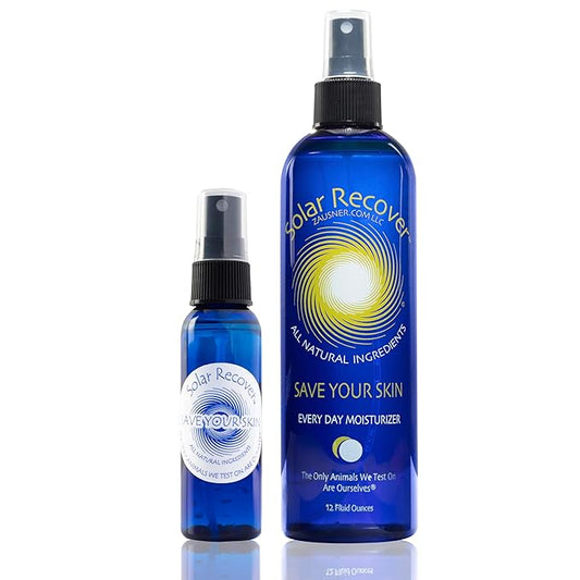 After Sun Moisturizing Spray 2 Pack (Full Size 12 Ounce + Travel Size 2 Ounce) - Hydrating Facial & Body Mist - Sunburn Relief With Vitamin E & Calendula - Lotion Delivered in Water