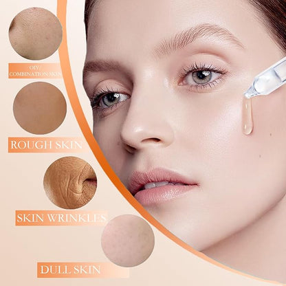 Vitamin C Serum for Face with Hyaluronic Acid – 1.5ml x 30PCS, Brightening Hydrating Facial Serum, Travel Size Skincare for Glowing Skin(1.52 Fl Oz (Pack of 1))