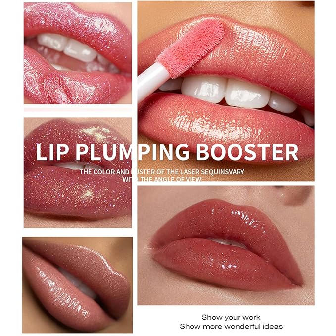 Shimmer Glitter Lip Gloss Oil,6 Color Hydrating Sparkly Lipstick,Non-Sticky Fresh Texture Lip Oil,Long Lasting Moisturizing Lip Makeup (01/02/03)
