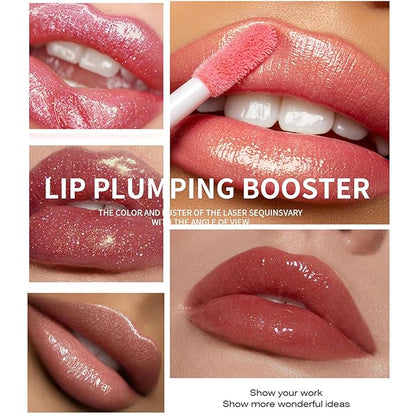 Shimmer Glitter Lip Gloss Oil,6 Color Hydrating Sparkly Lipstick,Non-Sticky Fresh Texture Lip Oil,Long Lasting Moisturizing Lip Makeup (01/02/03)