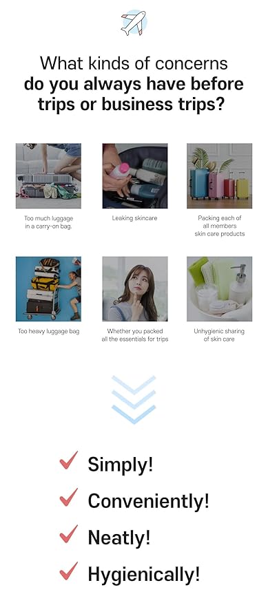 Korean Skin Care Travel Size Toiletries Set Sample Size (Shampoo 5pcs & Body Wash 5pcs) Korean Beauty Must Haves, Disposable, Essentials for Women, Men