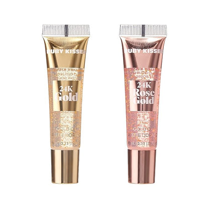 Ruby Kisses 24K Gold Oil Lip Gloss (6 Count, Gold)