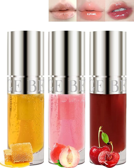 Lip Glow Oil Kit-3 Colors Moisturizing Tinted Lip Glow