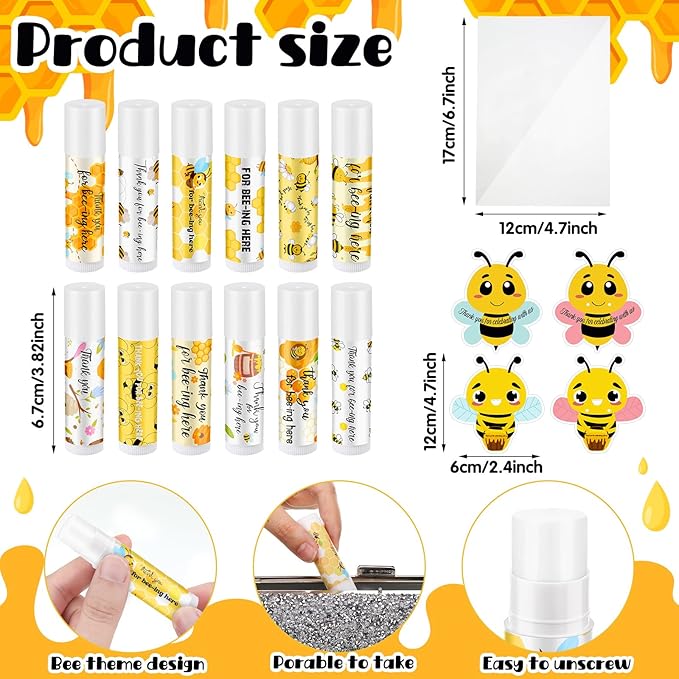 48 Sets Bee Lip Balm Supplies