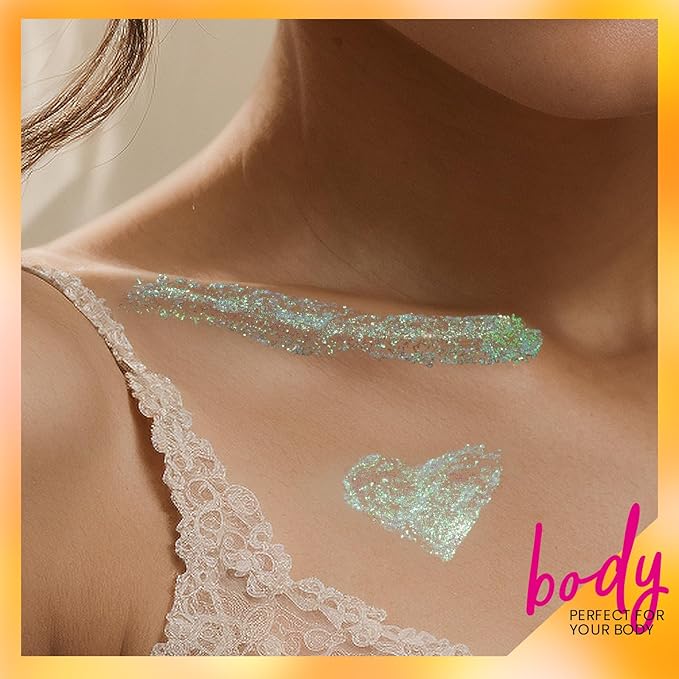 Teenitor Body Glitter, Holographic White Glitter, Body Glitter Body Makeup