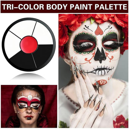 Clown Makeup Kit Black White Red Face Body