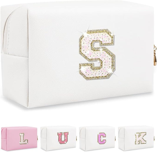 Personalized initial letter makeup bag,