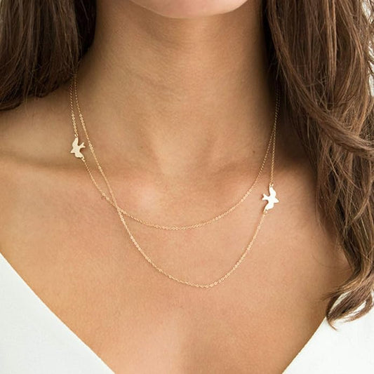 Fashion Layered Necklace Peace Dove Necklace