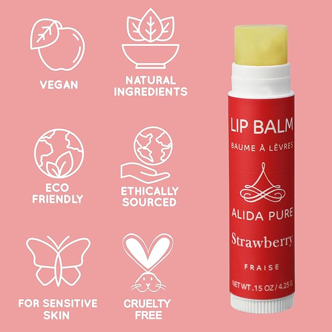 Strawberry Lip Balm Collection, Vegan Lip Lips,