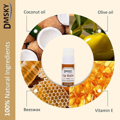 DMSKY 30 Pack Lip Balm, Natural