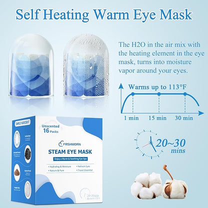 48Packs Steam Eye Mask, Heated Eye Mask Warm Compress for Eyes, Self Heating Disposal Eye Mask Sleep Mask for Home Spa, Travel Essentials (Lavender & Unscented)