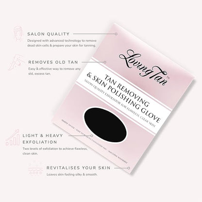 Loving Tan Reusable Self Tanner Removing & Skin Polishing Glove, Exfoliating With Light & Heavy Options, Washable & Durable Design, Suited for All Skin Types - 1 ct.