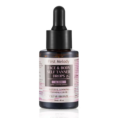 Face Tanning Drops to Add to Lotion,14 Day Long Lasting Effect Face Self Tanner Bronzing Drops, Natural Organic Ingredients, Quick Tan Drops