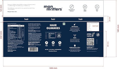 Biotin Hair Gummy for Healthy Hair | No Sugar Added | Biotin Gummies with Hair Vitamins | Vitamin A, Vitamin C, Vitamin E & Zinc | 60 Gummies