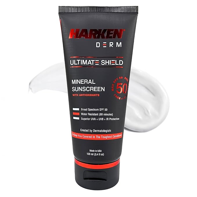 Ultimate Shield All-Day Protection Mineral Sunscreen with Antioxidants | SPF 50 | 80 Minute Water Resistant | Face and Body | Reef Safe | Botanical Antioxidant Complex