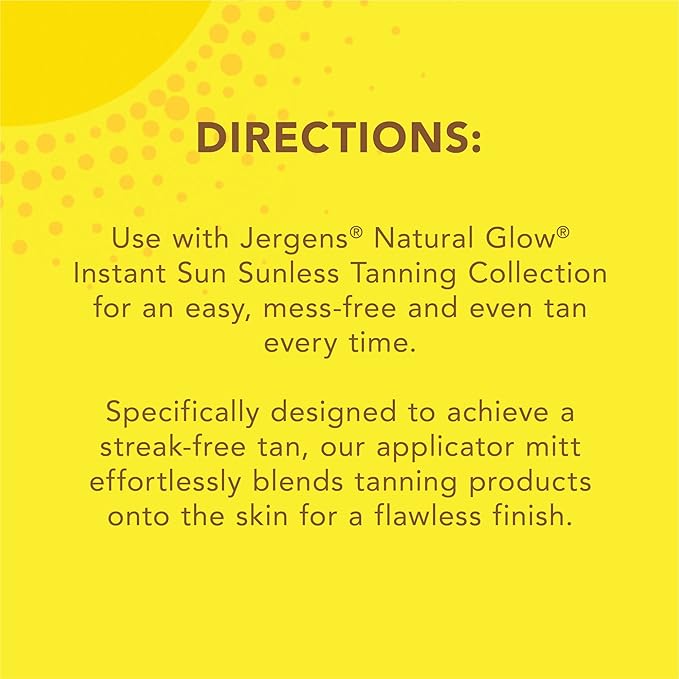 Jergens Natural Glow Body Applicator Mitt, Flawless, Streak-free Tanning Blender Glove, Reusable Tanning Mitt Protects Hands, Deep