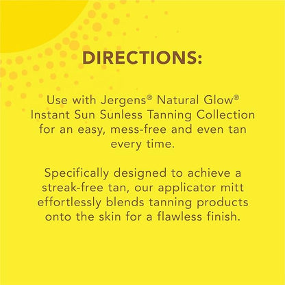 Jergens Natural Glow Body Applicator Mitt, Flawless, Streak-free Tanning Blender Glove, Reusable Tanning Mitt Protects Hands, Deep