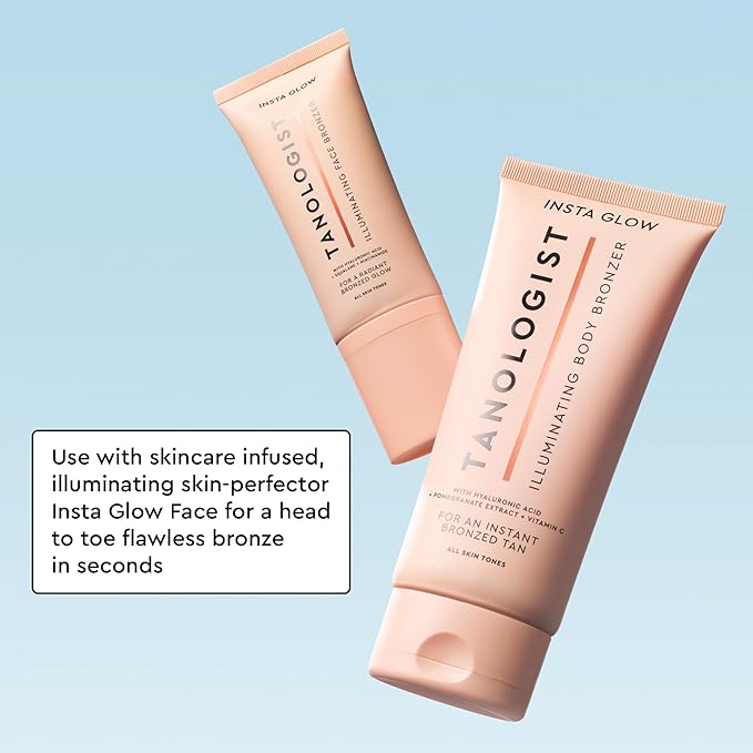 Tanologist Instaglow Illuminating Bronzer for Body - Instant Self Tanner - Last 24 hours - Hyalyronic Acid & Vitamin C - Natural & Vegan - 5.75 fl. oz