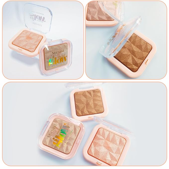 4 Colors Diamond Shimmering Powder, High Glossy Face Highlighter Eyeshadow