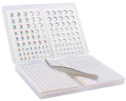 NIACONN Silver Face Jewels Gems Stick on, 10 DIY- Silver