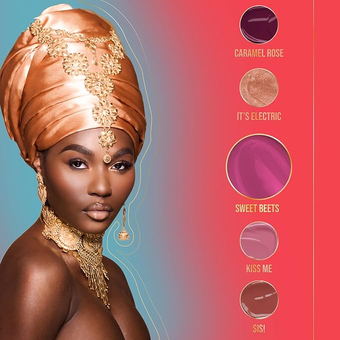 Juvia's Place,Lip Gloss Glass Sweet Beets, Berry, Long Lasting Hydrating The Reds & Berries,16 oz