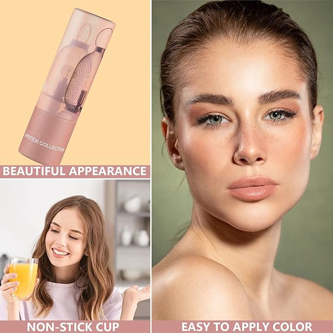 Matte Nude Lipstick,Silky Velvet Nude Paper Tube Lipsticks Gloss,Waterproof