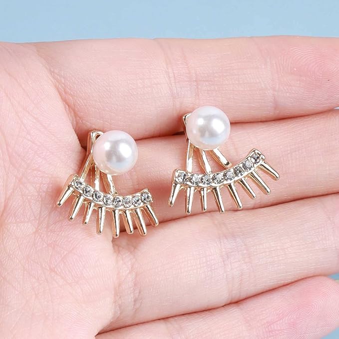 Punk Spike Ear Jacket Earrings Gold