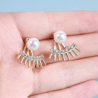Punk Spike Ear Jacket Earrings Gold