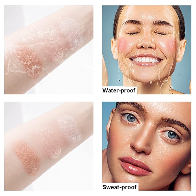 Highlighter with Face Brush Liquid Highlighter with Shimmer