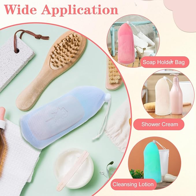 Bewudy 6 PCS Soap Pouch, Exfoliating