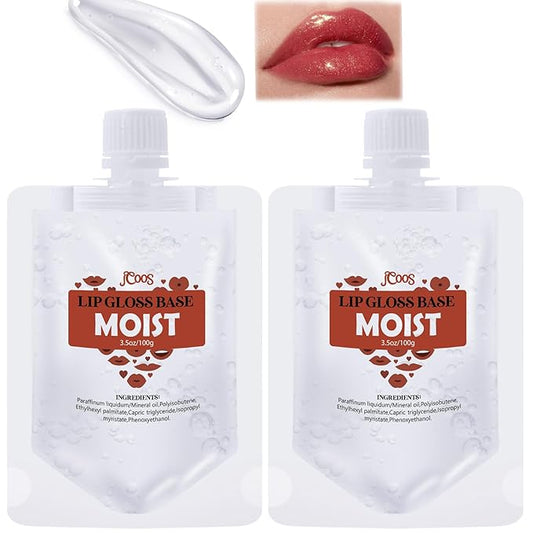 Jcoos Lip Gloss Making Kit Base 2Pcs, Transparent Gloss