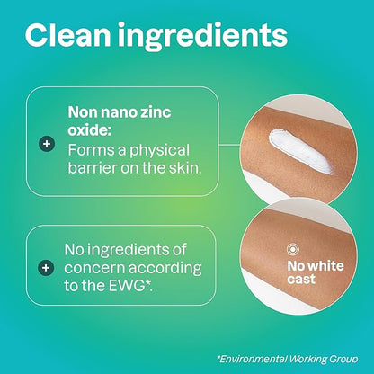 ATTITUDE Mineral Sunscreen with Zinc Oxide, SPF 30, EWG Verified, Broad Spectrum UVA/UVB Protection, Dermatologically Tested, Vegan, Unscented, 5.2 Ounces