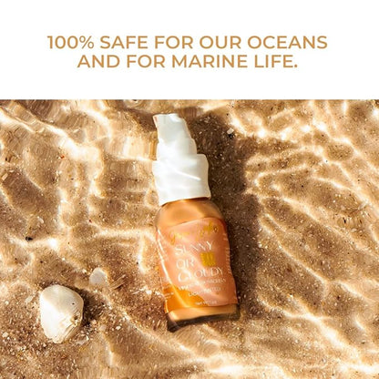 Jessica Wellness Mineral Sunscreen + Hydrating Serum with Broad Spectrum SPF 30 & Antioxidants, Oil-Free, Fragrance Free, Non-Nano Zinc Oxide. 1 oz (Light)