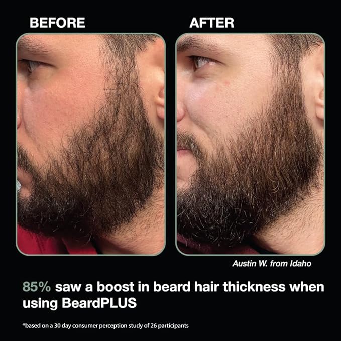 ZEUS BeardPlus Shampoo & Conditioner Beard Wash Set, Premium Beard Wash for Enhanced Growth, Thicker & Stronger Facial Hair with Biotin & Caffeine (Made in USA)