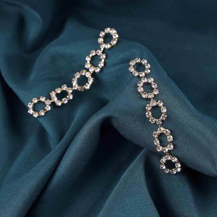 Vintage Crystal Square Drop Earrings Long