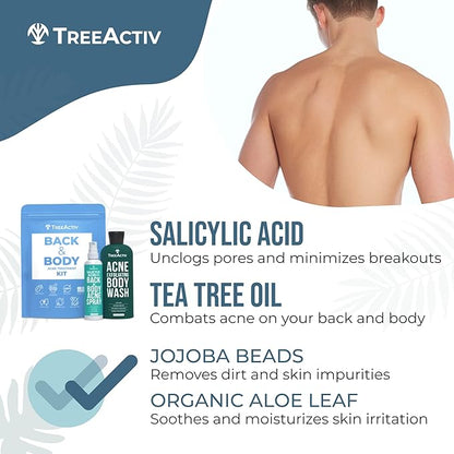 TreeActiv 90-Day Body Acne Treatment Kit, Exfoliating