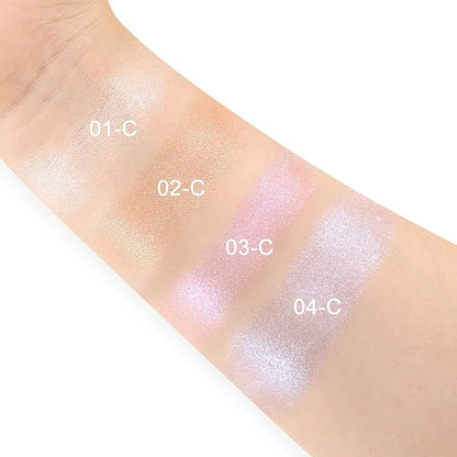 Boobeen Highlighter Makeup Palette, Long Lasting Glow Shimmer Radiant Glow