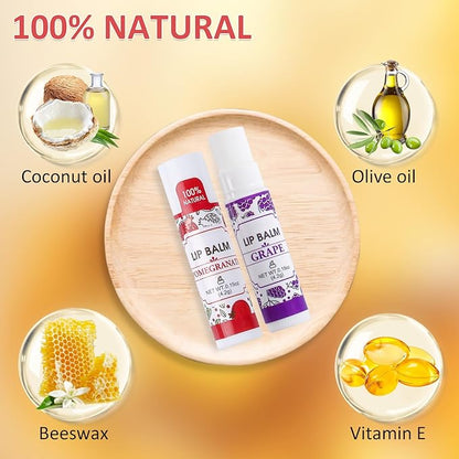 16 Pack Lip Balm, 100% Natural
