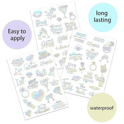 60 Styles of bachelorette party Tattoos,waterproof long lasting Party Decoration