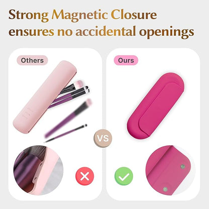 Silicone makeup brush holder, travel