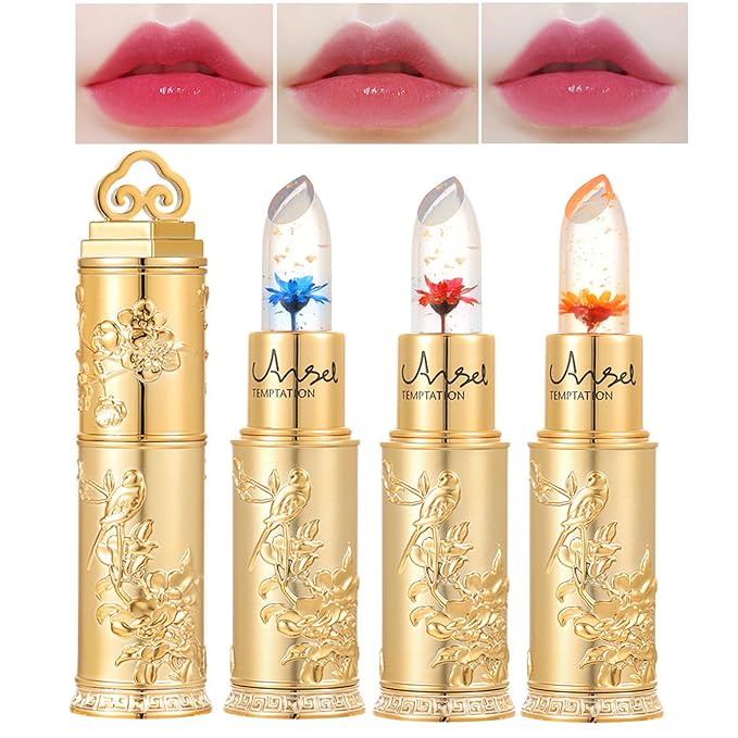 Flower Jelly Lipstick Set Temperature Change Moisturizer Long Change